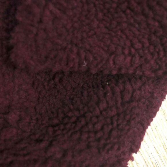 T-104~ TEN SIXTY SHERMAN TEDDY FLEECE TRUCKER JACKET MERLOT WINE RED sz S - Picture 4 of 4